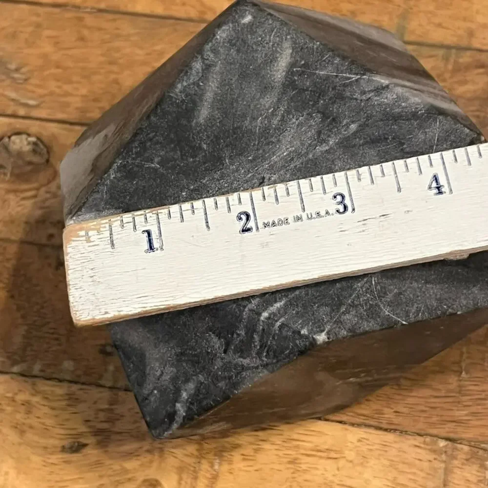 Vintage Marble Diamond Cut Natural Stone Minimalist Desk Decor Paperweight
